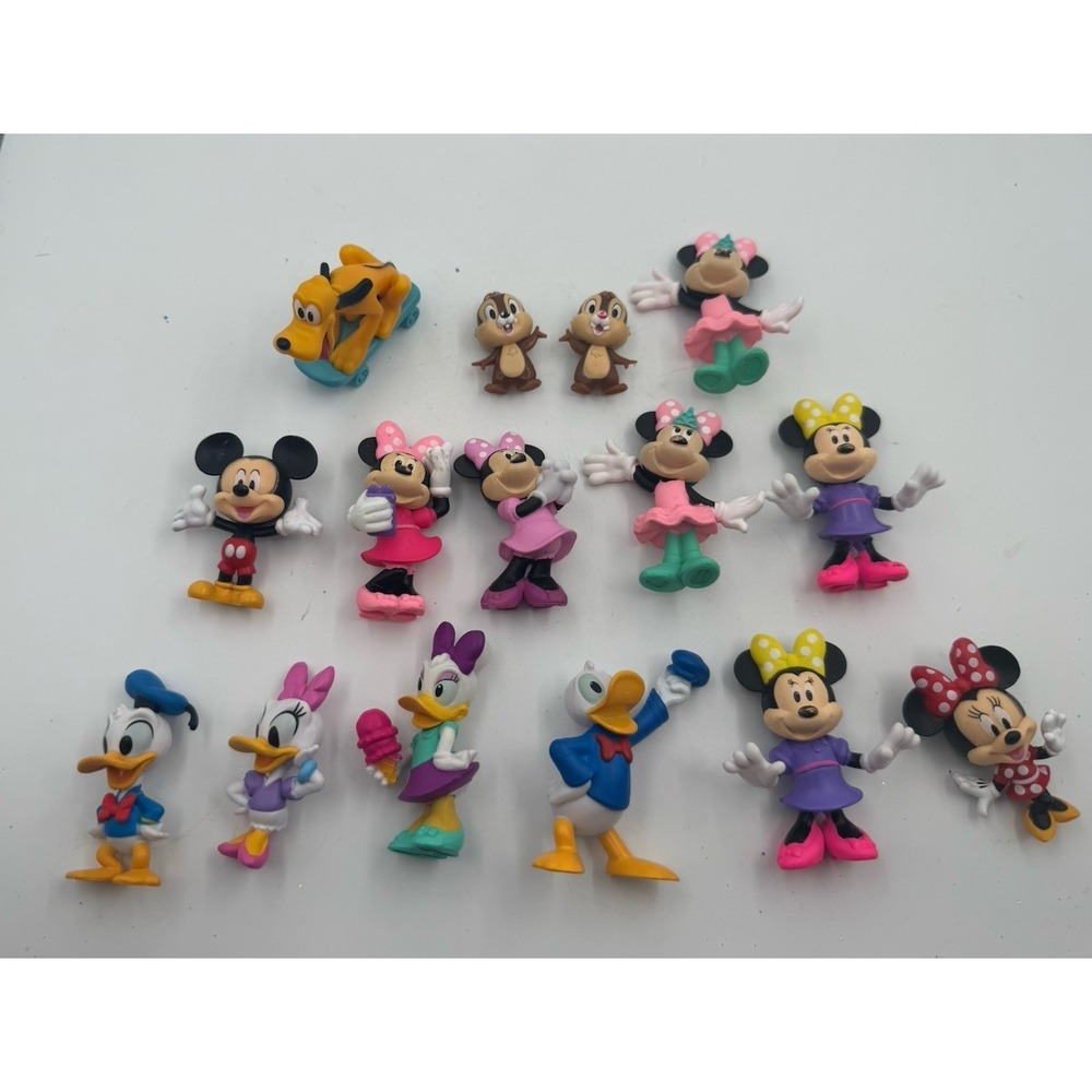 Lot Of 15 Disney Mickey, Minnie, Donald, Daisy Figures Cake Toppers Toys